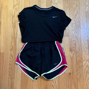 Nike dri-fit shirt/shorts. Good shape. Small.